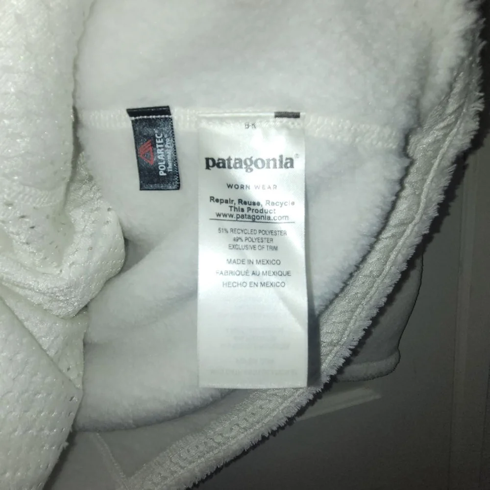 Women's Patagonia Off-White Fleece Snap-T Pullover Sweatshirt XS - Picture 7 of 7